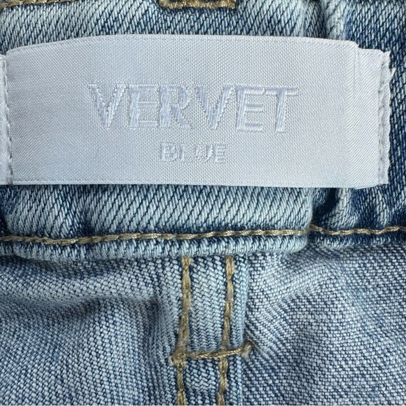 Vervet Flying Monkey Super High Rise Devin Cargo Dad Jeans Light Wash 26 T5926 - Picture 9 of 11